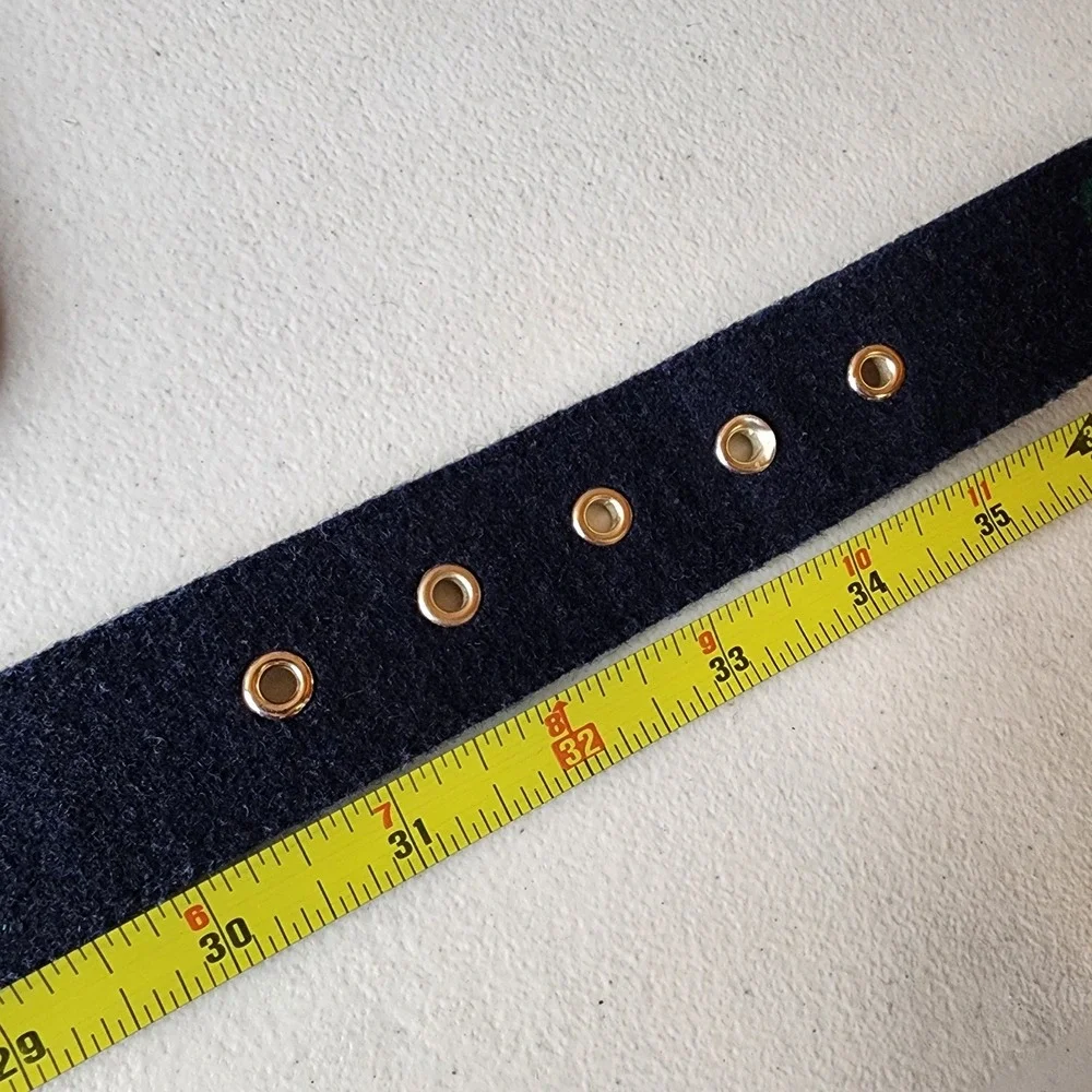Talbots Belt Womens Blue Felt Tree Preppy Size Small Twee Work Office Classic